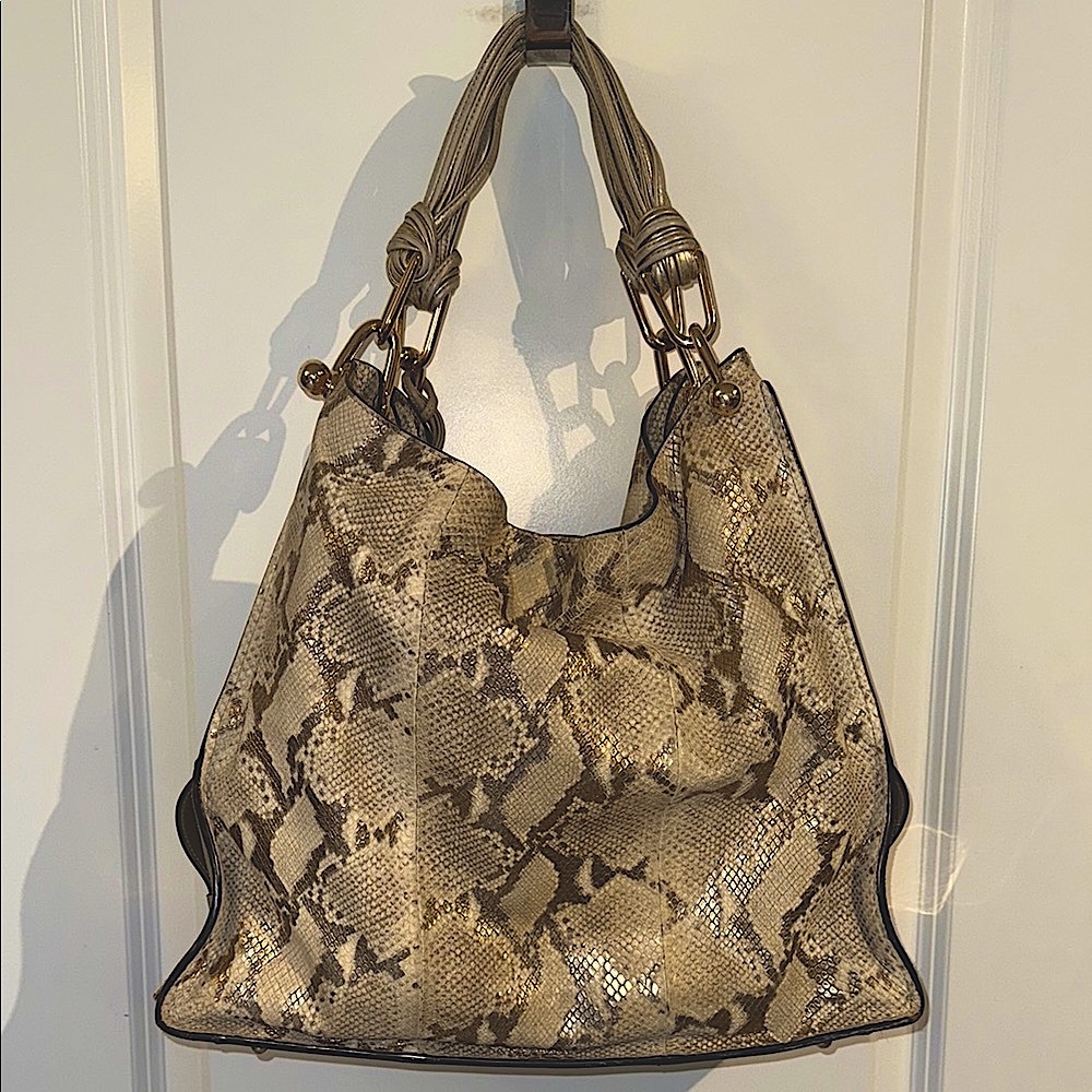 Stuart Weitzman Coquette Python Pattern Leather P… - image 1